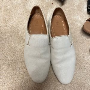 White Frye slip on shoes